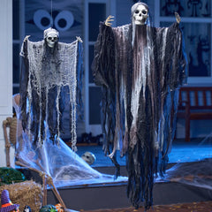 2 Pack Halloween Grim Reaper Hanging Decorations for Outdoor