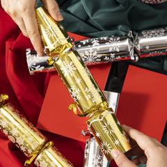 Gold & Silver Snowflake Christmas Party Favors (8 Pack, 10 Inch)