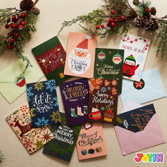 24 Pack Christmas Cards with Envelopes and Stickers