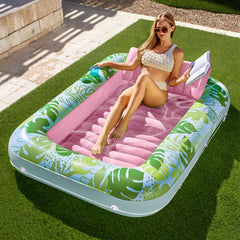Large Suntan Tub Pool Float - 70in x 46in - Cyan Pink