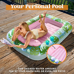 Large Suntan Tub Pool Float - 70in x 46in - Cyan Pink