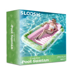 Large Suntan Tub Pool Float - 70in x 46in - Cyan Pink