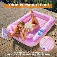 70in x 46in Large Blushing Pink Sun Tan Tub Pool Float