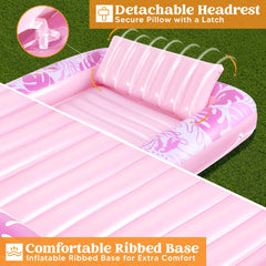 70in x 46in Large Blushing Pink Sun Tan Tub Pool Float