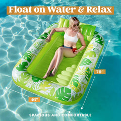70in x 46in Large Green Sun Tan Tub Pool Float