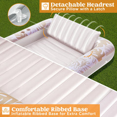 Large 70x46 Inch Oatmeal White Suntan Tub Pool Float