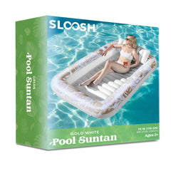 Large 70x46 Inch Oatmeal White Suntan Tub Pool Float