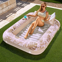 Large 70x46 Inch Oatmeal White Suntan Tub Pool Float
