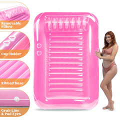 70in x 46in Large Pink Sun Tan Tub Pool Float