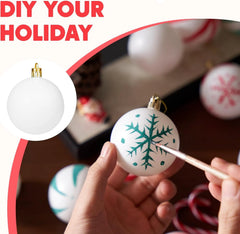 24 Pack Blank White Christmas Ball Ornaments