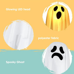 6-Pack Hanging Ghost Halloween Decorations for Outdoor Use