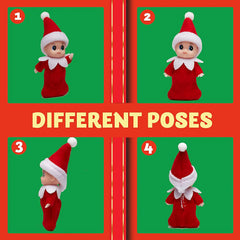 Green, Pink, and Red Tiny Baby Elf Doll for Christmas