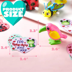 28-Pack Wind-Up Toys with Valentine's Day Cards for Kids' Party Favors