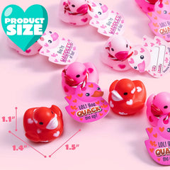 36 Pcs Kids Valentine's Day Cards with Rubber Ducks - Classroom Exchange Gifts
