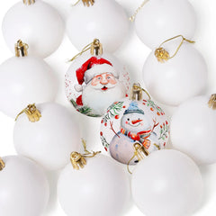 24 Pack Blank White Christmas Ball Ornaments