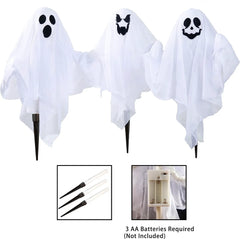 3-Pack Halloween Light-Up Ghost Yard Stakes