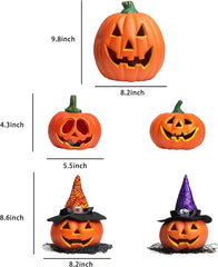 Halloween Pumpkin Light-Up Decoration Combo Set (5 Pack)