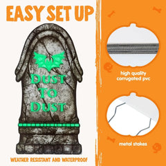 6-Pack 16-Inch Halloween Graveyard Tombstones, Glow in the Dark