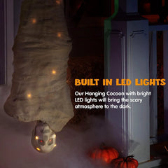 65-inch Halloween Animated Hanging Cocoon Decoration