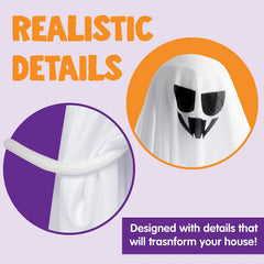 2 Pack Light-Up Hanging White Ghosts 35.4in