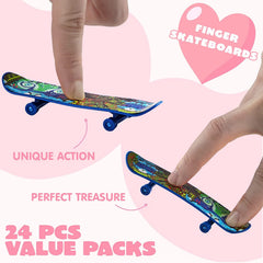 28 Mini Skateboards in Boxes with Kids Valentine's Cards for Classroom Exchange