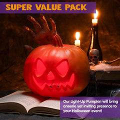 Glowing Plastic Pumpkins for Halloween Decor