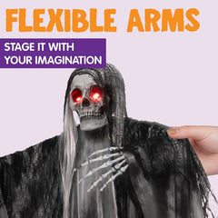 59in Hanging Grim Reaper with Glowing Eyes and Creepy Sound