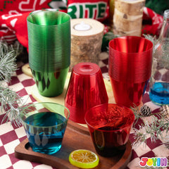 72 PCS Disposable 9 oz Christmas Clear Plastic Party Cups
