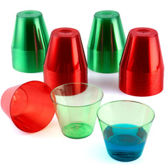 72 PCS Disposable 9 oz Christmas Clear Plastic Party Cups