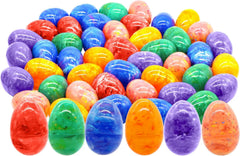 72 Pcs 3.15" Iridescent Plastic Easter Eggs for Hunt & Party