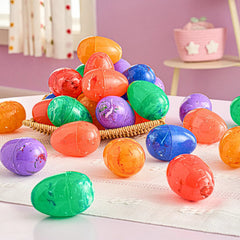 72 Pcs 3.15" Iridescent Plastic Easter Eggs for Hunt & Party