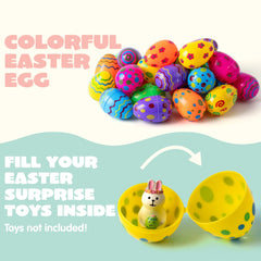 72 Colorful Plastic Easter Eggs (3.15 in) for Easter Egg Hunt