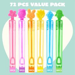 72-Pack Easter Mini Bubble Wands, 8 Assorted Colors, 9 Styles