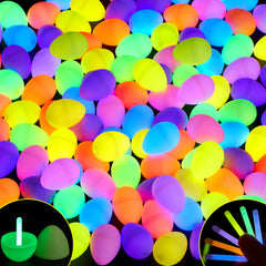 72 Glow-in-the-Dark Easter Eggs with Mini Glow Sticks for Kids Party Favors