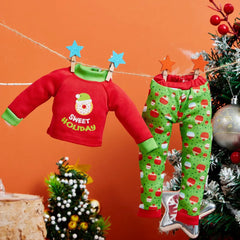 2 Pack Santa Ugly Sweaters for Dolls - Cupcakes & Donuts Themed Naughty Pajamas