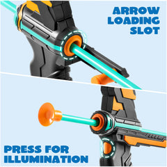 LED Light Up Archery Toy for Kids - Aqua Blue Bow and Arrow Set
