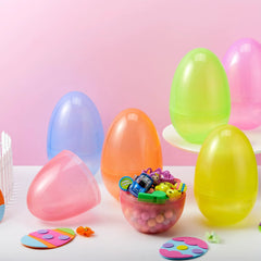 6-Pack 7-Inch Jumbo Plastic Easter Egg Shells for Easter Egg Hunt