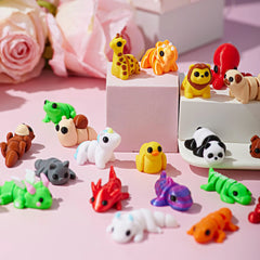 28-Piece 3D Printed Mini Animal Set with Valentine's Day Cards for Kids