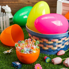 24 Large Plastic Easter Eggs, 6-Inch Colorful Jumbo Fillable Eggs