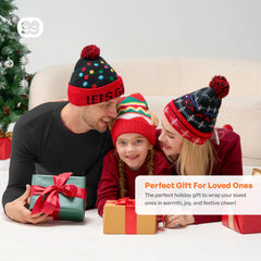 Light-Up Knitted Snowman Christmas Beanie Hat