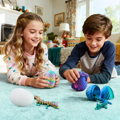 4-Pack 3D Printed Dragon Eggs with Laser Dragon - Articulated Fidget Toys for Kids