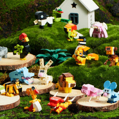 Valentine's Day Animal Building Blocks Heart Boxes with Cards for Kids