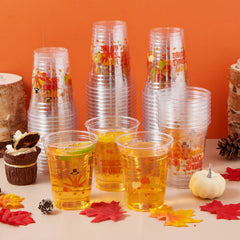 50 Disposable Thanksgiving Plastic Cups