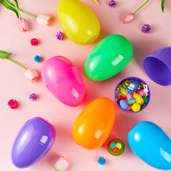 18 Large Easter Eggs, 6-Inch Jumbo Plastic Fillable Eggs