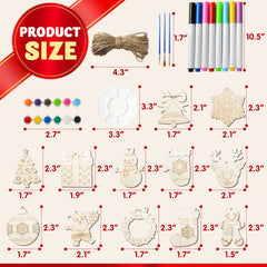 36-Piece Christmas Wooden Hanging Ornament Craft Kit