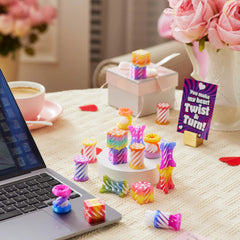 28-Pack Kids Valentine Cards with Impossible Spiral Cone Fidget Toys