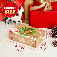 12-Pack Christmas Cookie Boxes for Gift Giving