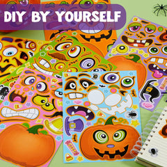 72 Halloween Pumpkin Stickers for Kids Party Favors
