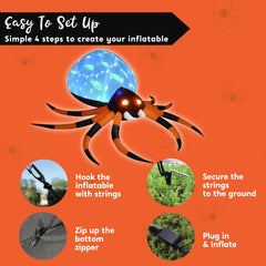 8 FT Giant Spider Halloween Inflatable Outdoor Decoration