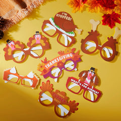 36 Pack Thanksgiving Turkey Glasses, Turkey Eyewear Photo Props for Kids